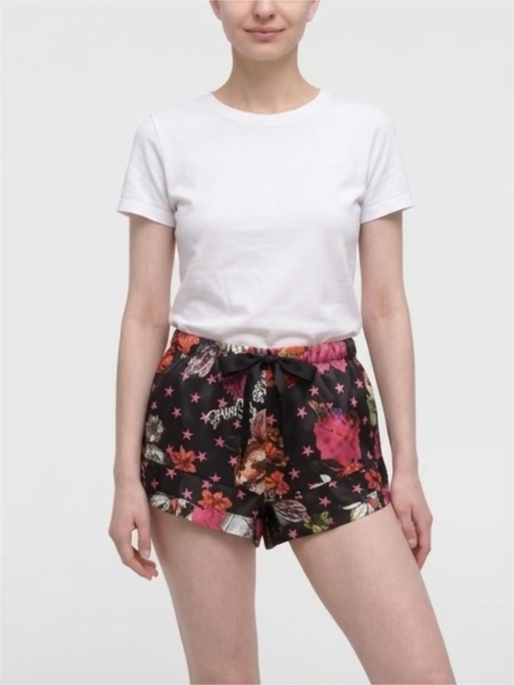 Victorias Secret Floral Star Print Satin Sleep Shorts